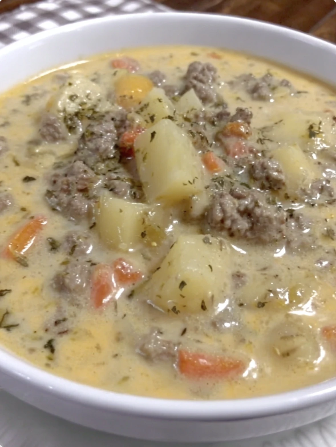 Cheesy Hamburger Potato Soup recipe