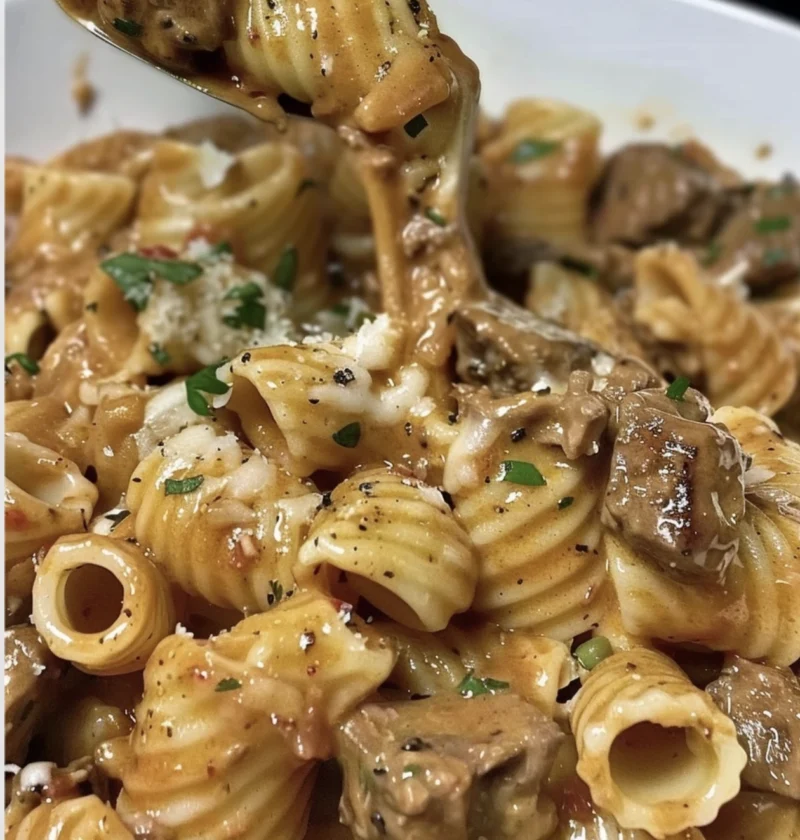 Creamy Garlic Beef Pasta