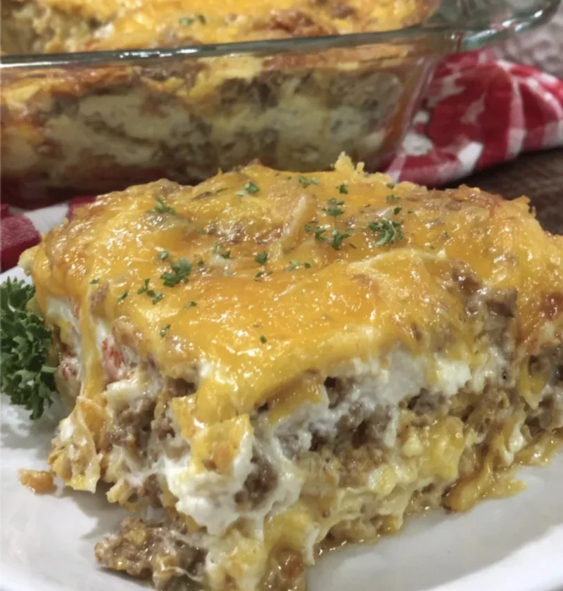Creamy Layered John Wayne Casserole