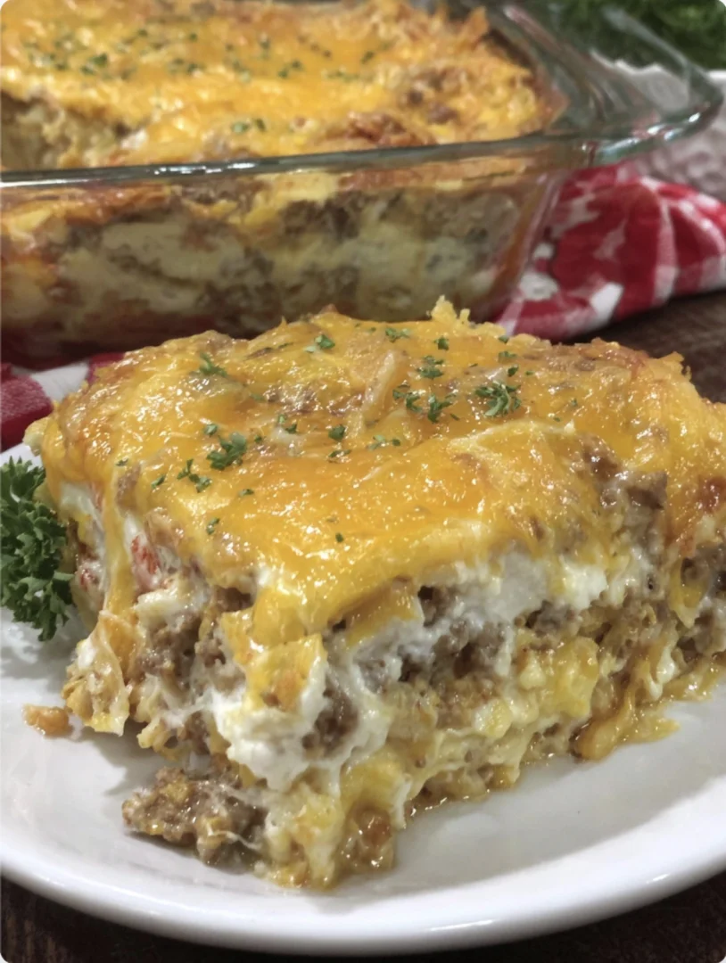 Creamy Layered John Wayne Casserole