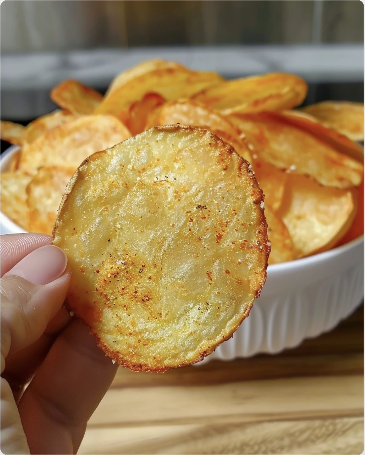 Crunchy Microwave Potato Chips