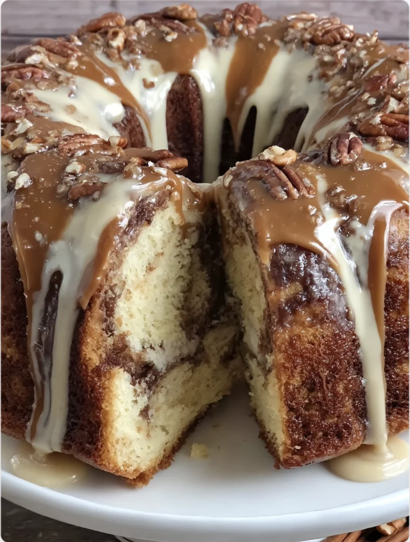 Easy Caramel Cream Cheese Cinnamon Roll Pound Cake - easy-caramel-cream-cheese-cinnamon-roll-pound-cake-3