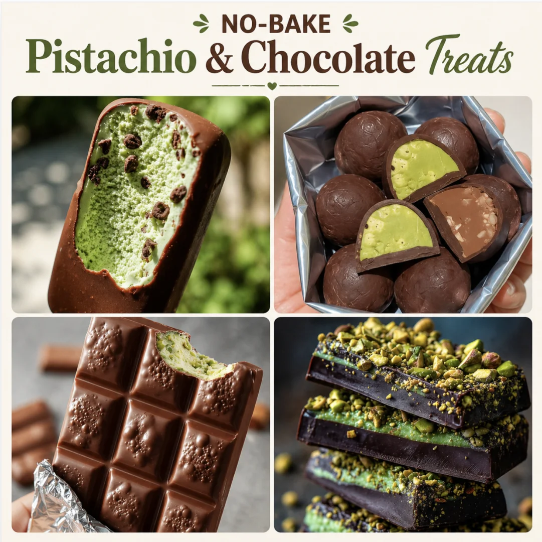 Easy NO-BAKE Pistachio & Chocolate Treats