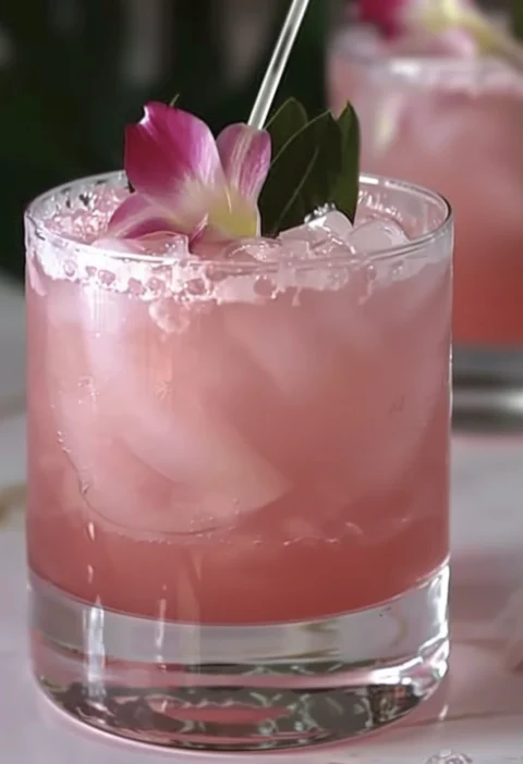 Guava Coconut Lime Rum Sparkler