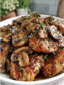 Honey Garlic Chicken with Mushrooms