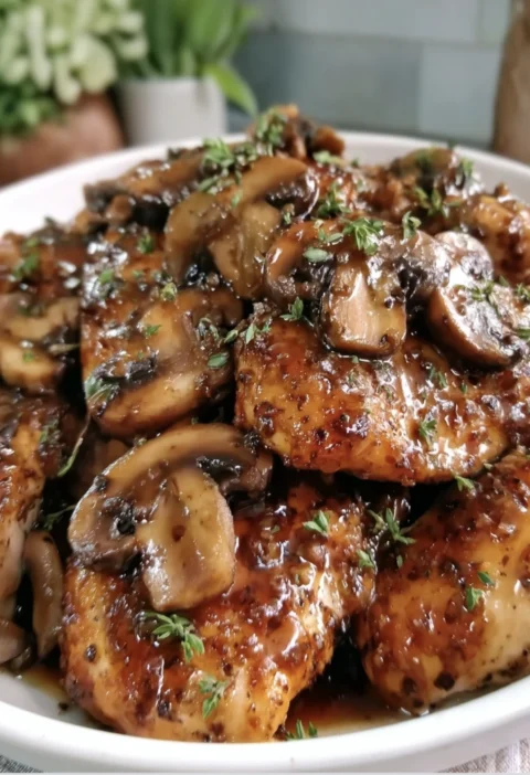 Honey Garlic Chicken Mushrooms