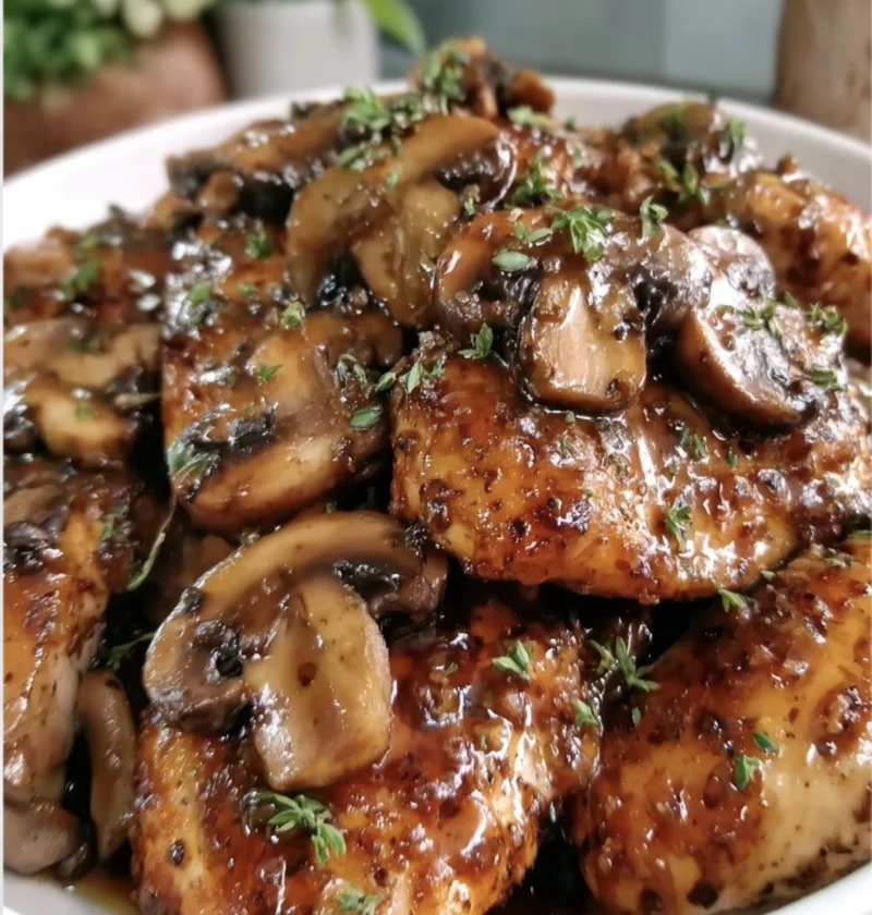 Honey Garlic Chicken Mushrooms