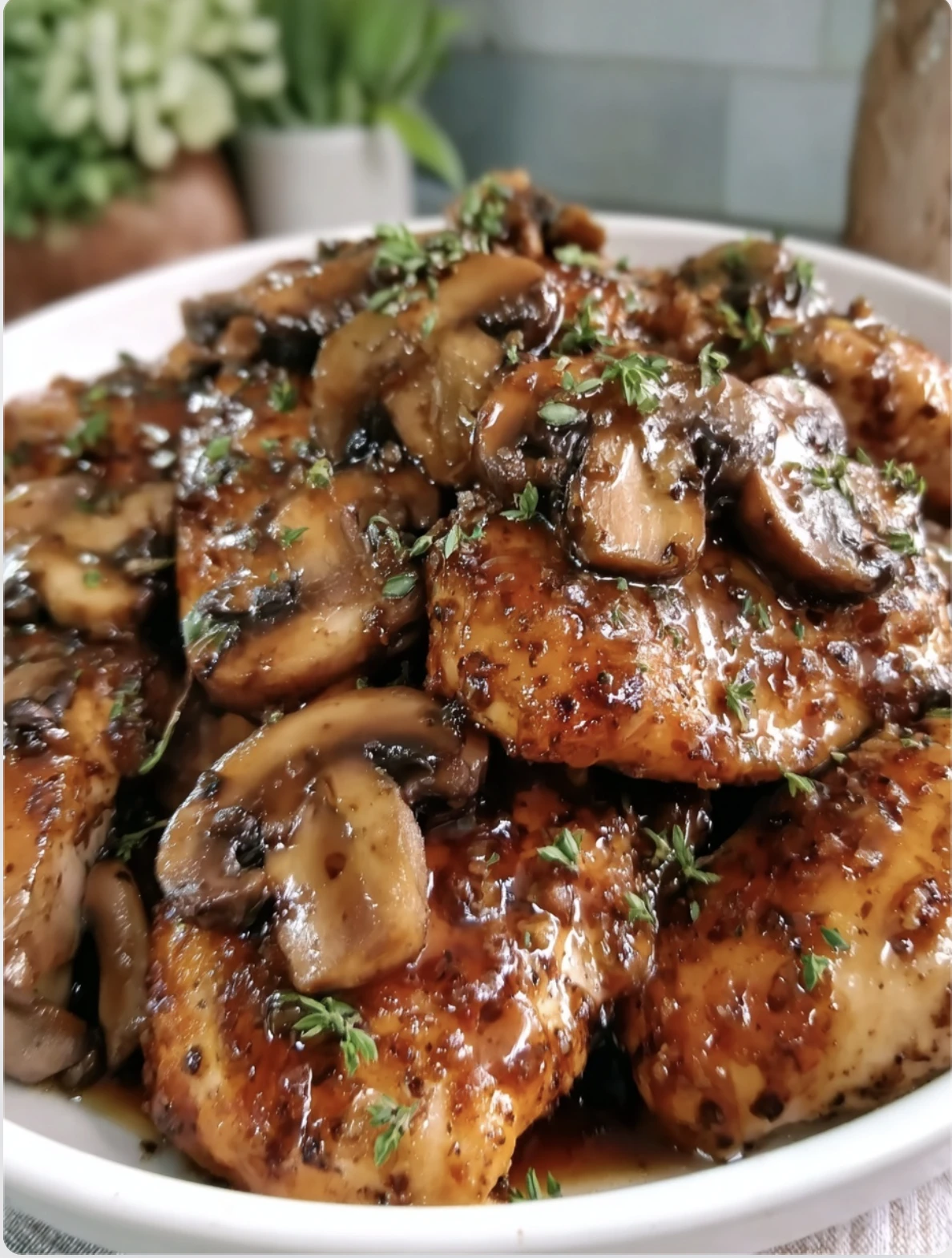 Honey Garlic Chicken with Mushrooms