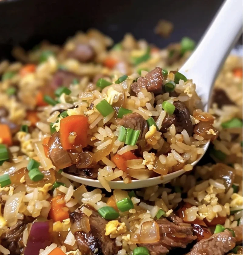 Onion Beef Fried Rice Recipe