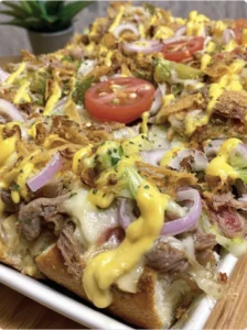 Viral Sub in a Tub with Crushed Tortilla Chips & Fried Onion