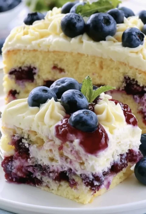 Blueberry Cream Cake