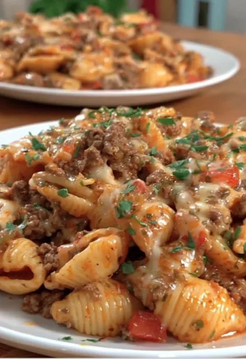 Cheesy Beef Taco Pasta