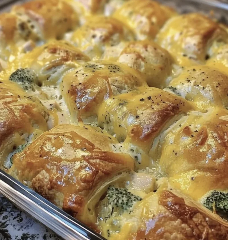 Creamy Broccoli Chicken Crescent Bake