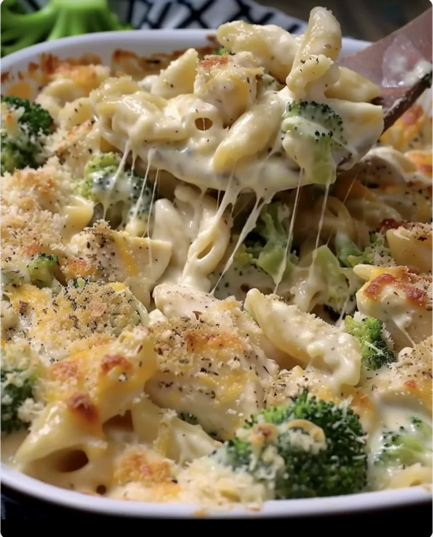 Creamy Chicken & Broccoli Alfredo Bake