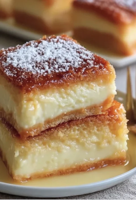 Creamy Honey Milk Custard Squares