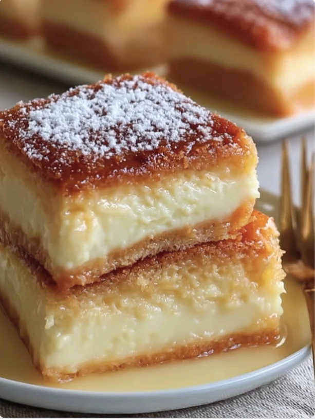Creamy Honey Milk Custard Squares