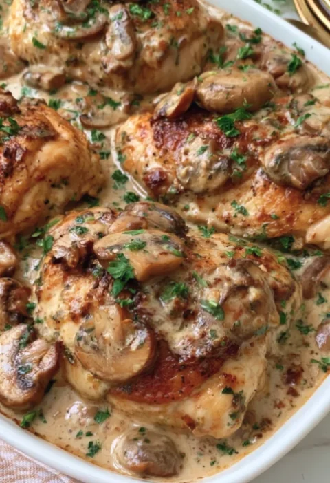 Creamy Mushroom Chicken Bake