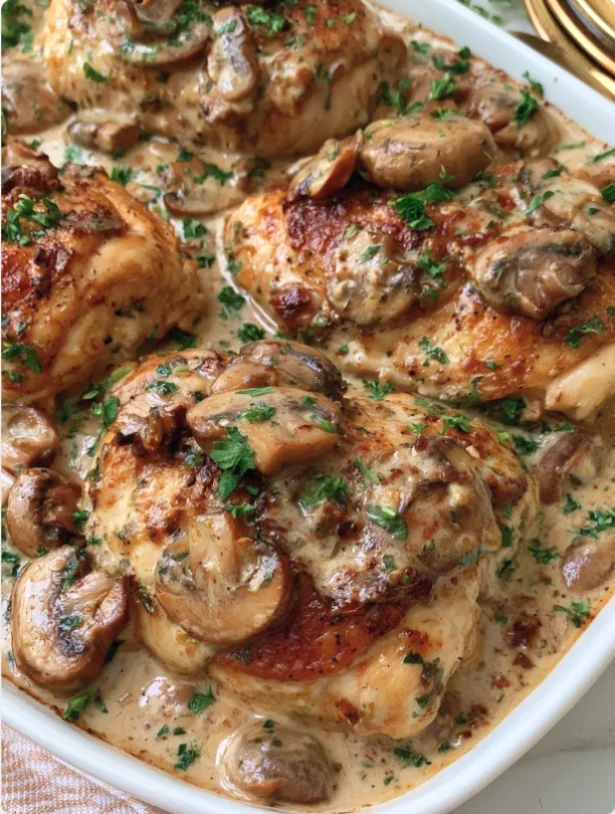 Creamy Mushroom Chicken Bake