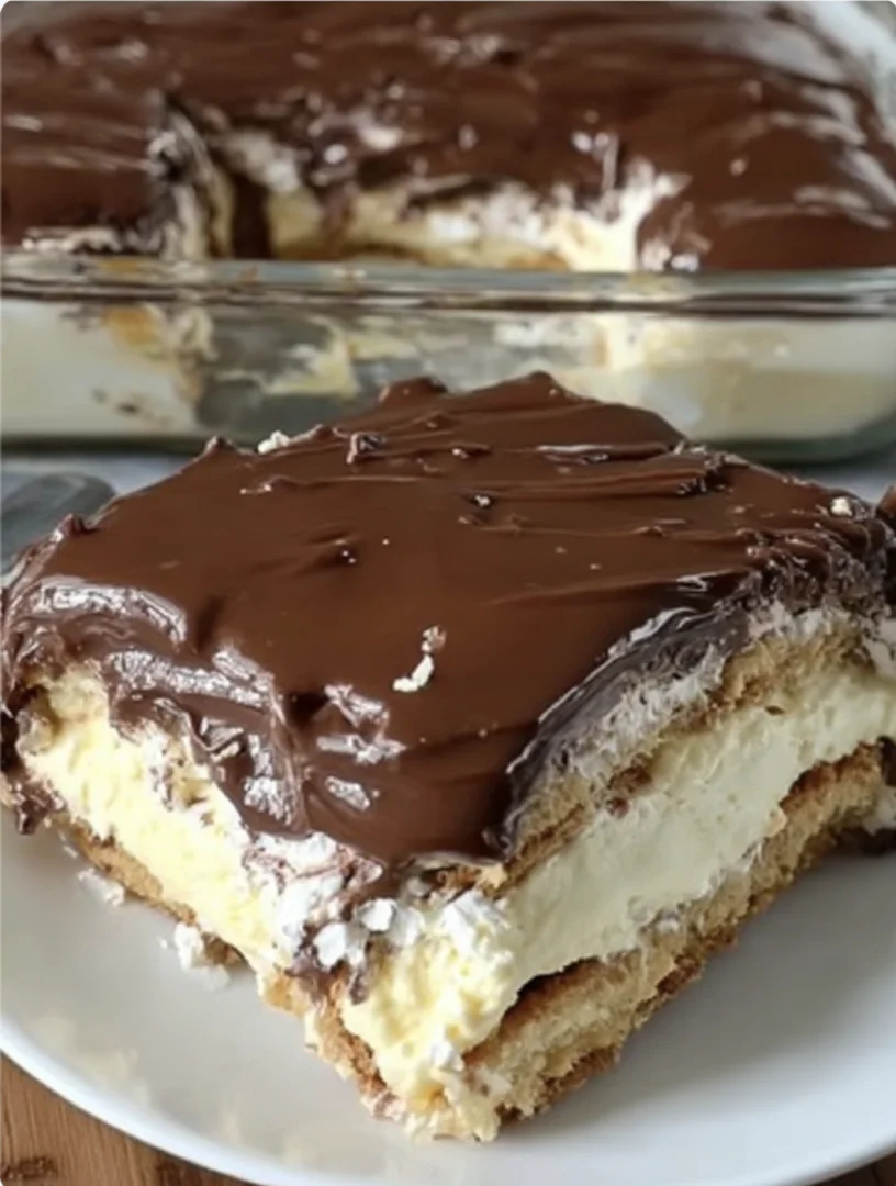Decadent No-Bake Chocolate Eclair Cake