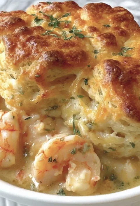 Easy Cheddar Bay Biscuit Seafood Pie