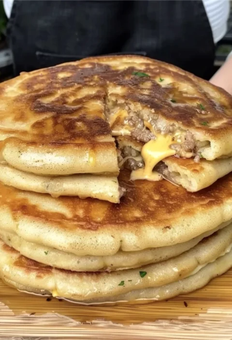 Easy Cheese Meat Pancakes