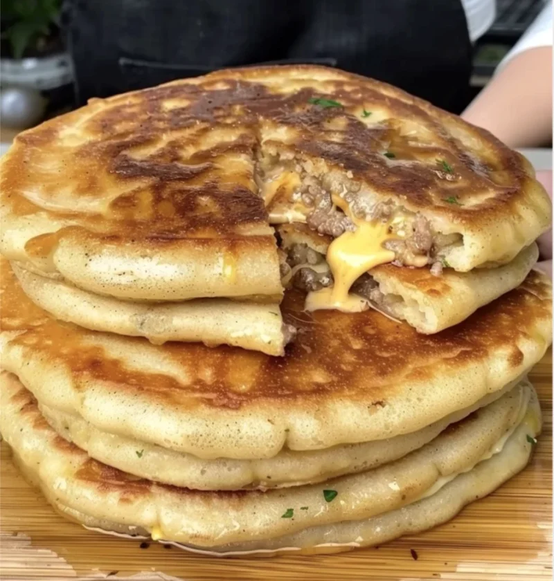 Easy Cheese Meat Pancakes