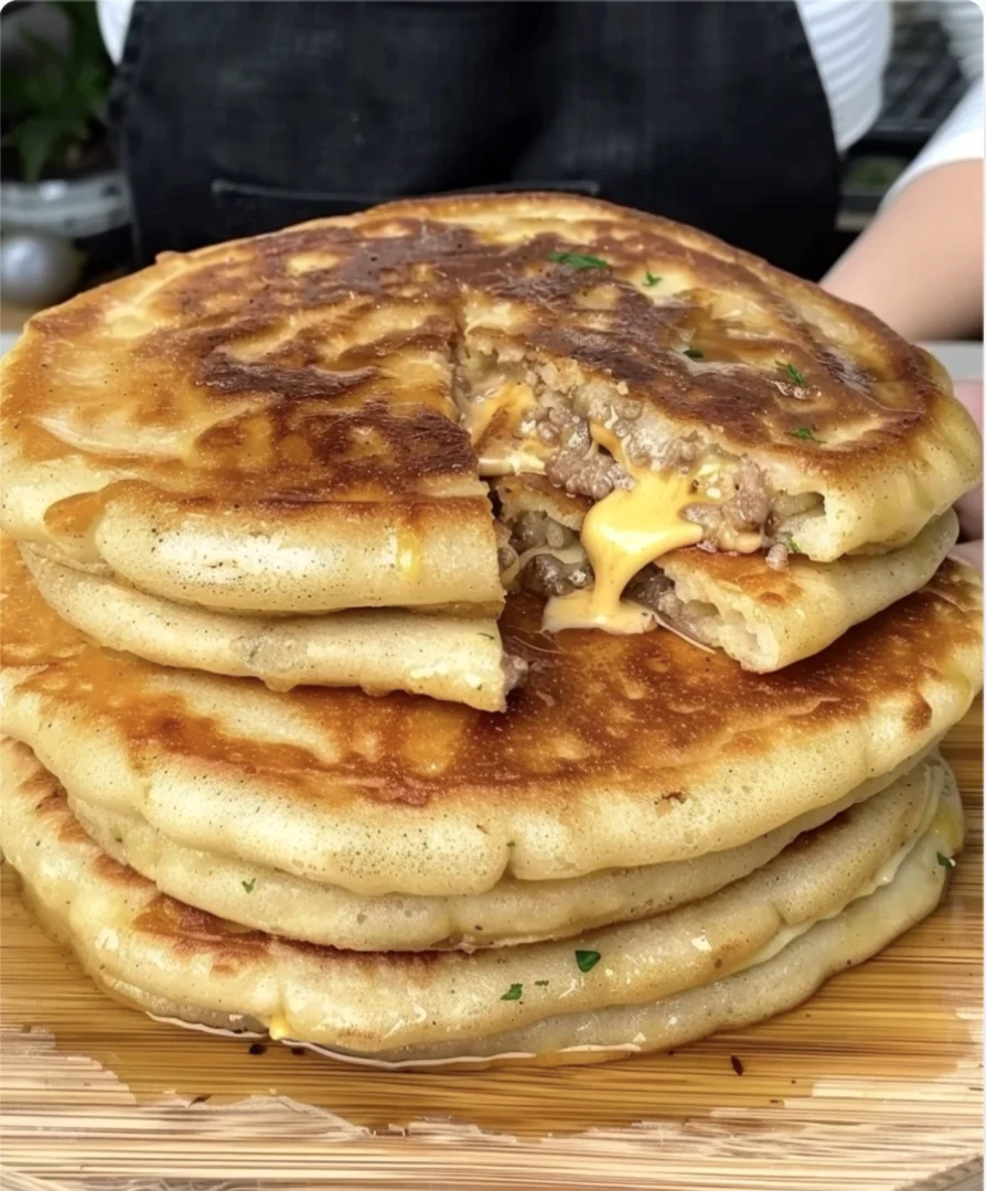 Easy Cheese Meat Pancakes