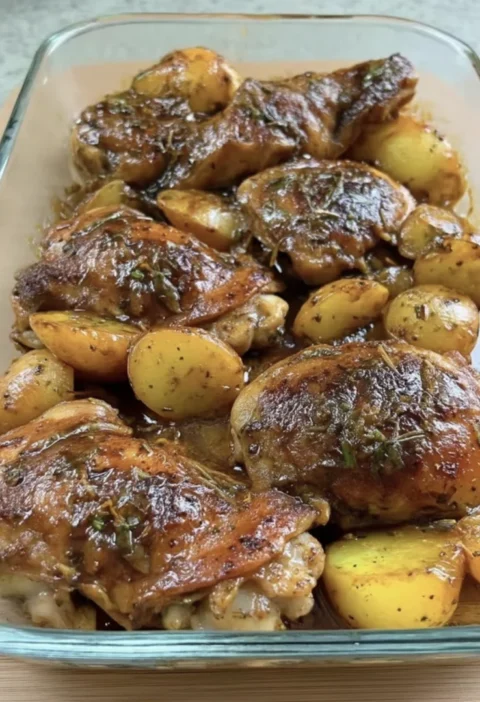easy chicken thighs and potatoes