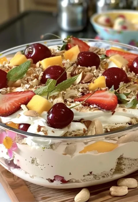 Easy Creamy Fruit Carlota