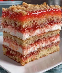 Festive Strawberry Crunch Cake