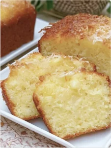 Golden Coconut Pineapple Loaf Cake