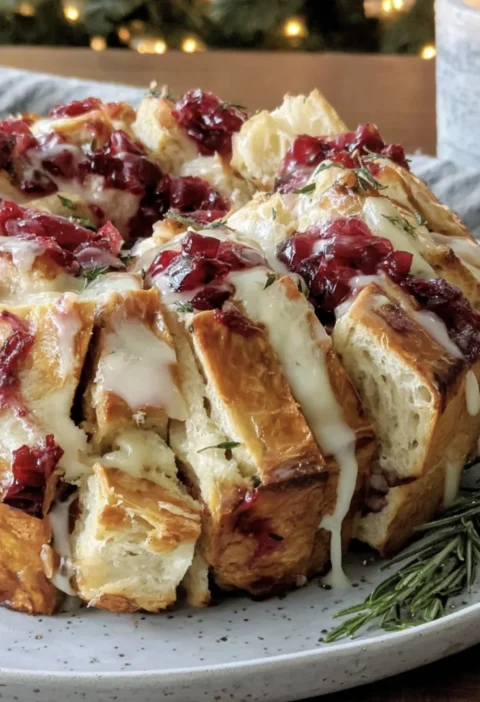 Gooey Brie Cranberry Pull-Apart Bread
