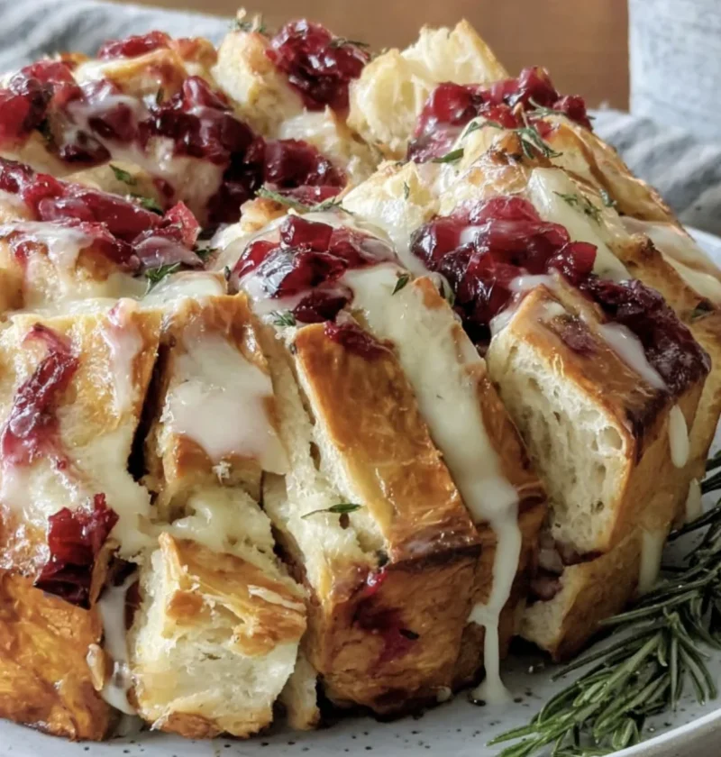 Gooey Brie Cranberry Pull-Apart Bread