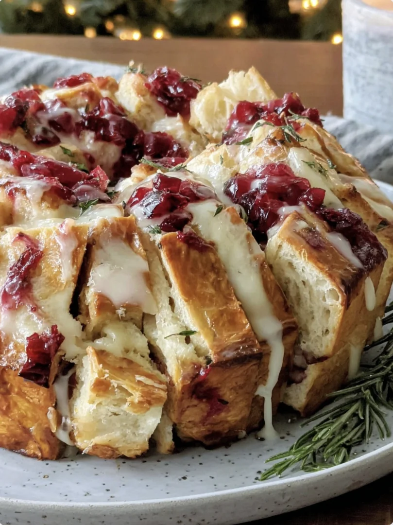 Gooey Brie Cranberry Pull-Apart Bread