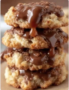 Gooey Chocolate Caramel Crumble Cookies