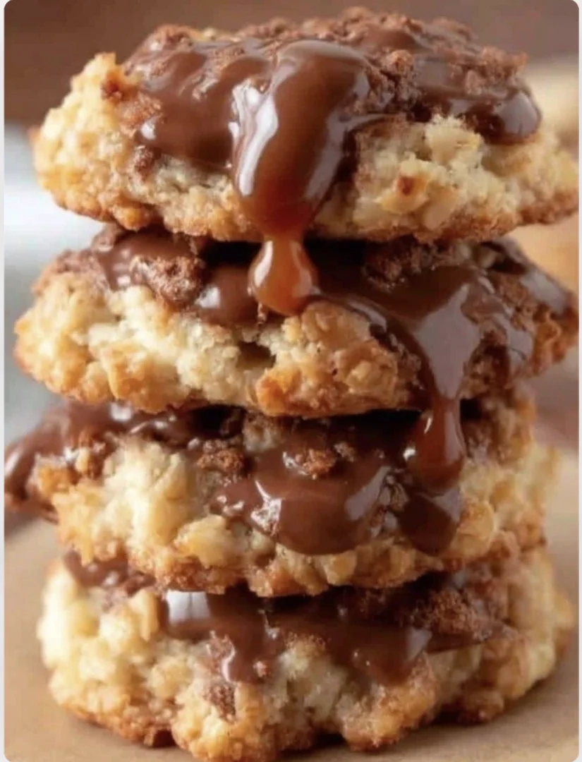 Gooey Chocolate Caramel Crumble Cookies