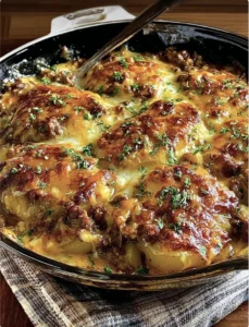 Hearty One-Pan Creamy Meat & Potato Skillet