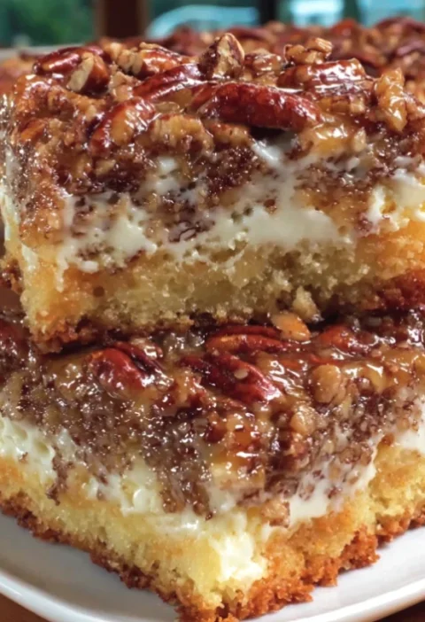 Pecan Cream Cheese Cake Bars