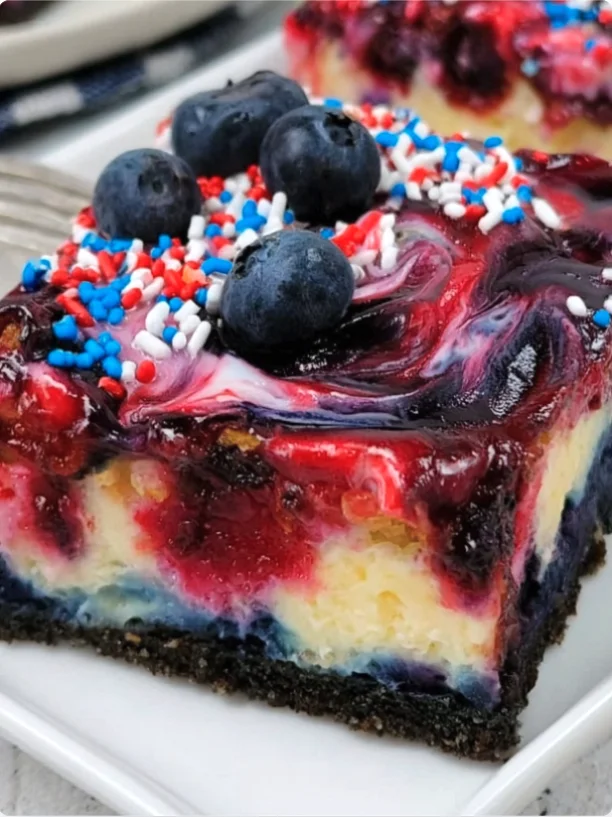 Red White and Blue Cheesecake Bars