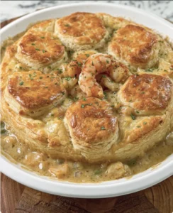 Savory Cheddar Bay Biscuit Seafood Pie