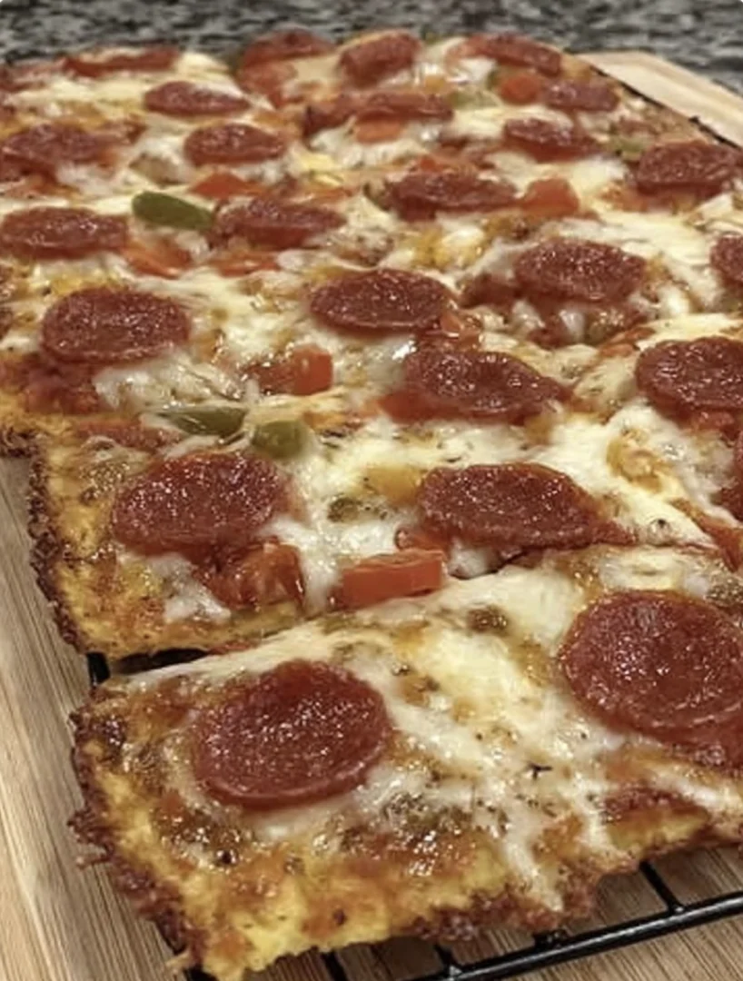 Savory Low-Carb Cheese Crust Pizza