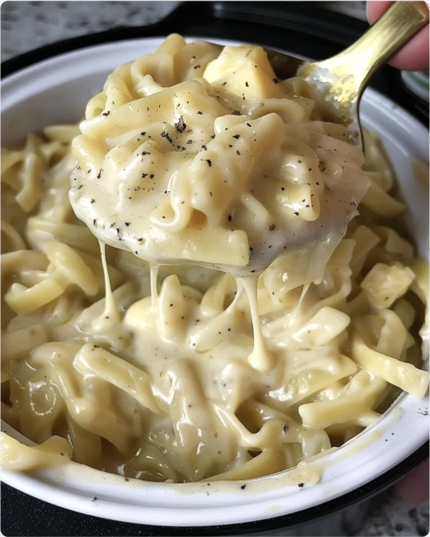 Slow Cooker Creamy Buttered Noodles