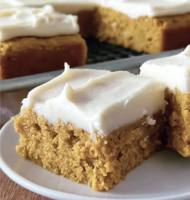 Spiced Pumpkin Bars with Cream Cheese Frosting