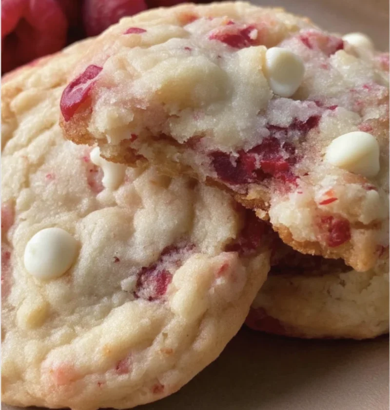 Sweet Strawberry White Chocolate Cookies