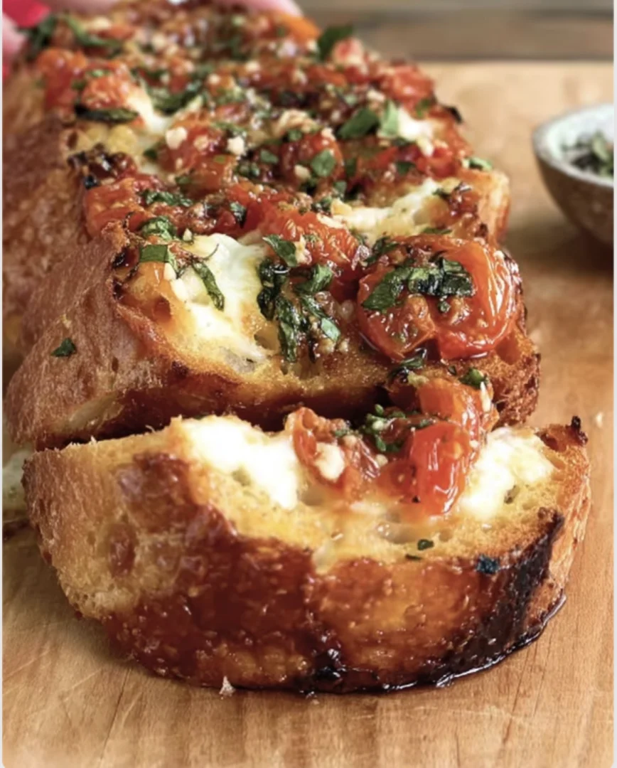 Tomato Basil Garlic Bread