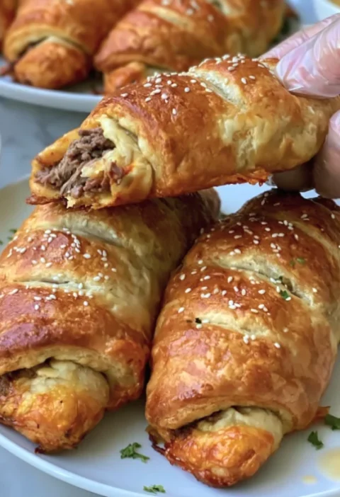4-Ingredient Beef Crescent Puffs