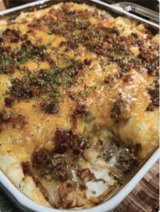 Cowboy Meatloaf and Potato Casserole