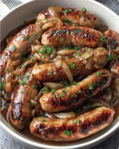 Easy Onion Gravy Sausages