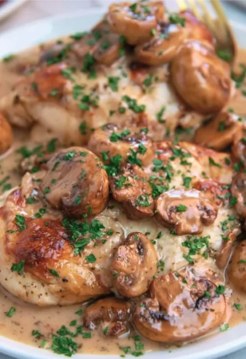 MUSHROOM ASIAGO CHICKEN