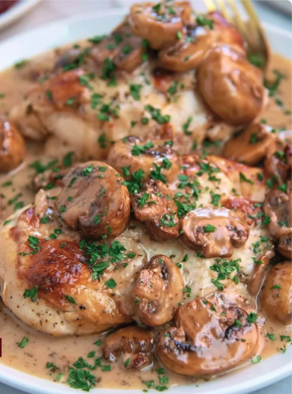 MUSHROOM ASIAGO CHICKEN